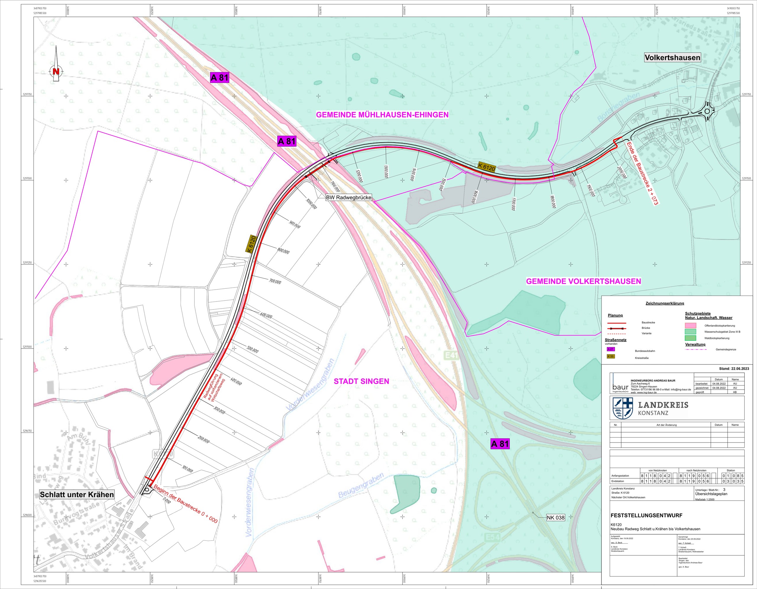 Planung des Radwegs K6120 im Landkreis Konstanz