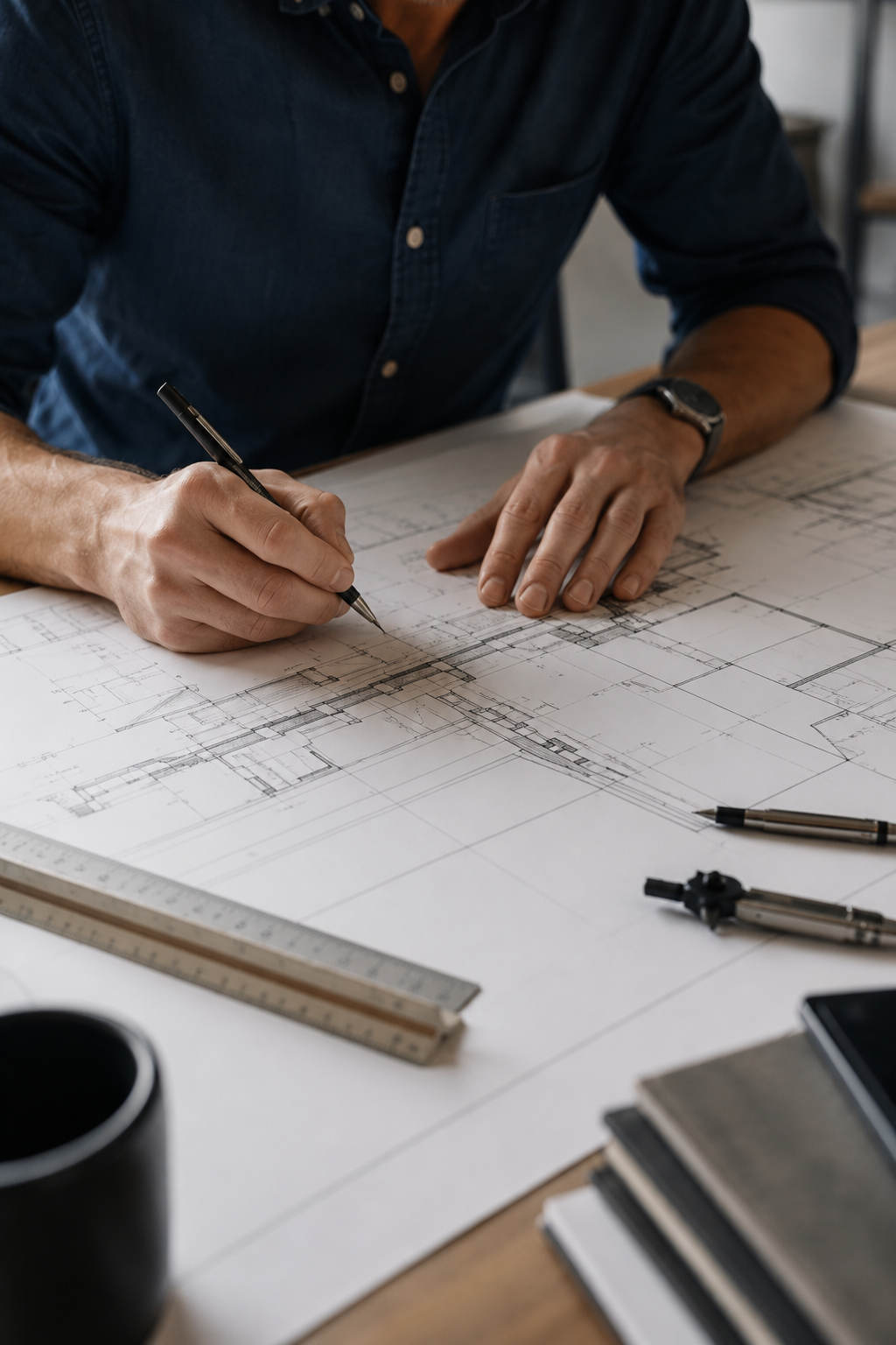 Planungszeichnung des Ingenieurbüros Baur
